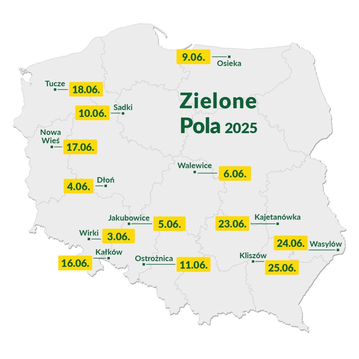 Grafika - mapka lokalizacji Zielonych Pól 2025