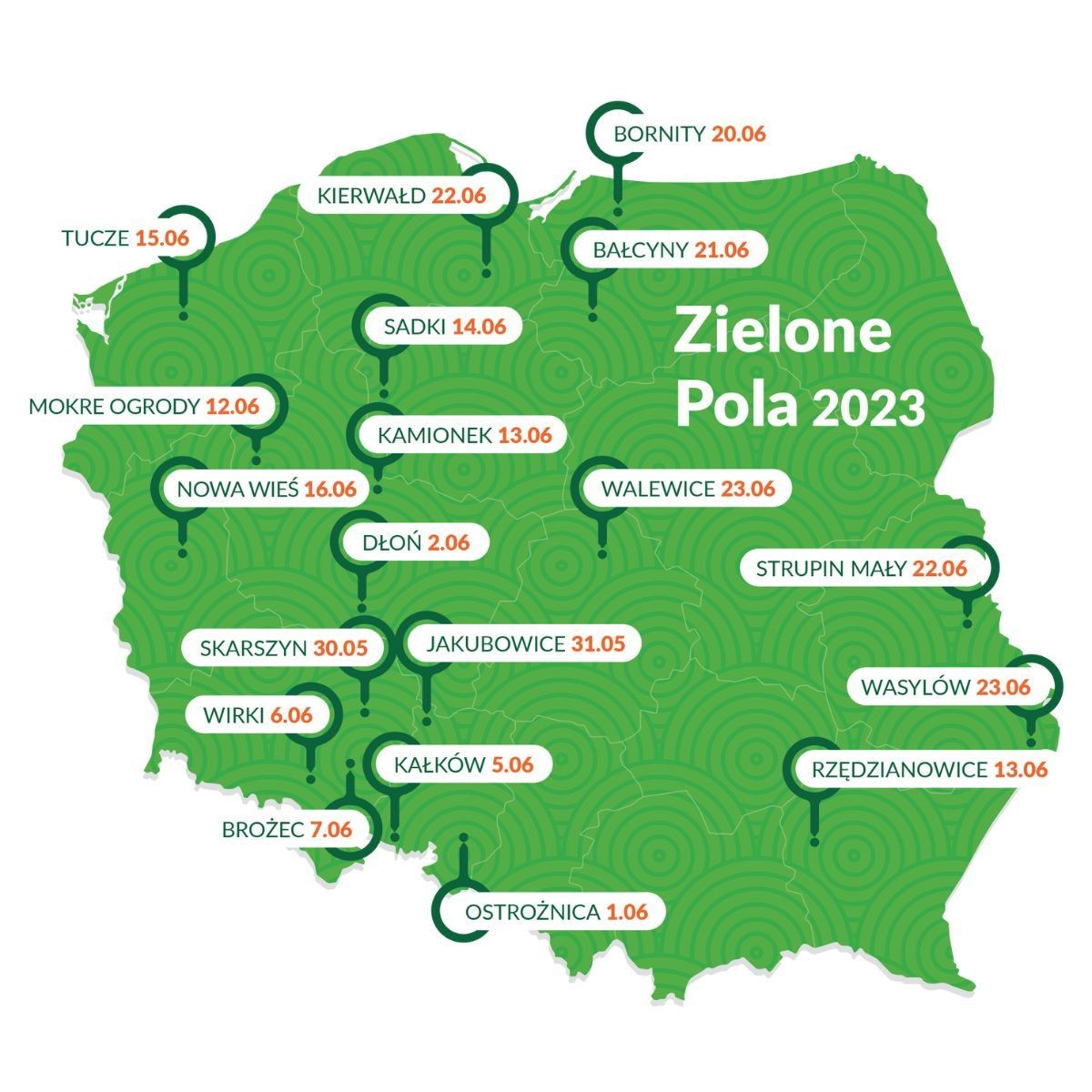 Zielone Pola 2023 - lokalizacje