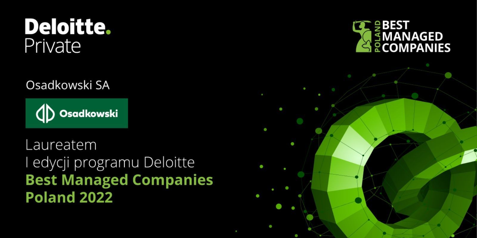 Osadkowski - wyróżniony przez Deloitte Private