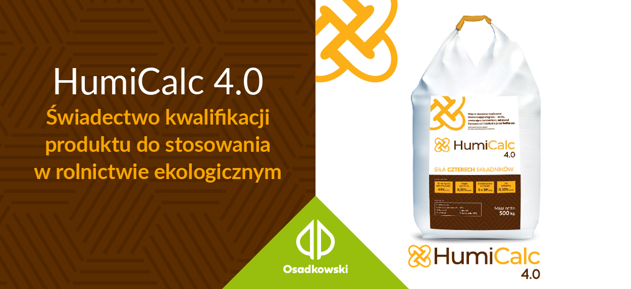 HumiCalc 4.0 - świadectwo kwalifikacji do stosowania w rolnictwie ekologicznym